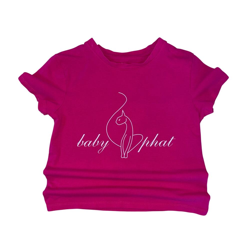 Vintage Baby Phat Fuchsia Pink Logo T-Shirt - Y2K McBling - Small